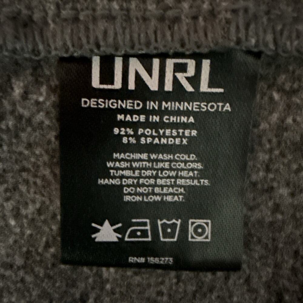 UNRL Elite Quarter Zip Pullover Mens 3XL Gray Heather Performance Stretch Golf - Picture 9 of 14